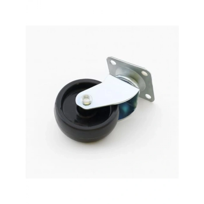 4lü Set 50 mm Tablalı Dönerli Mobilya Tekerleği, Siyah