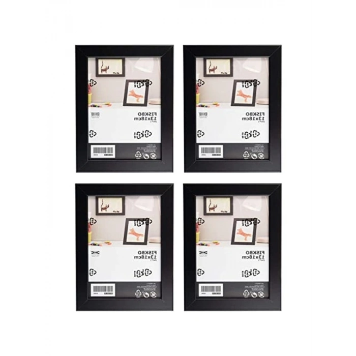 4lü Siyah Fotoğraf Çerçevesi Seti - 13 x 18 cm