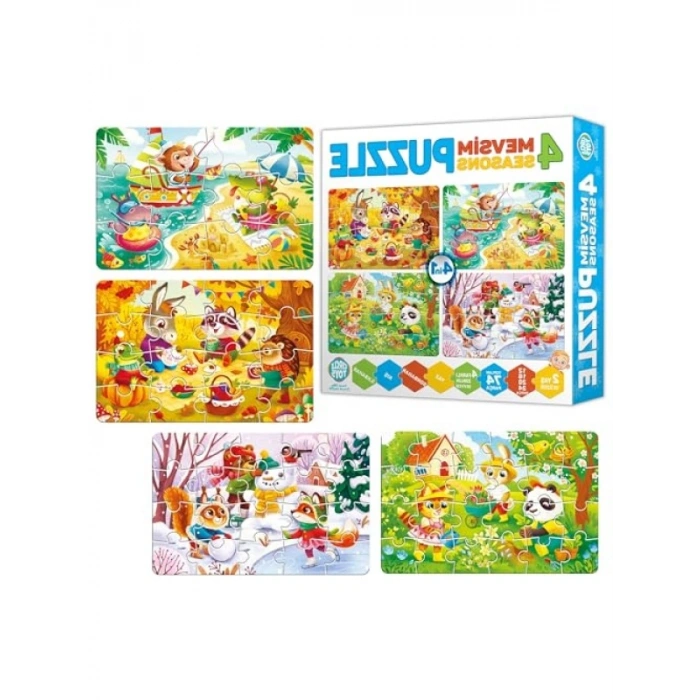 4 Mevsim Temalı Puzzle - Zeka Geliştirici Oyun