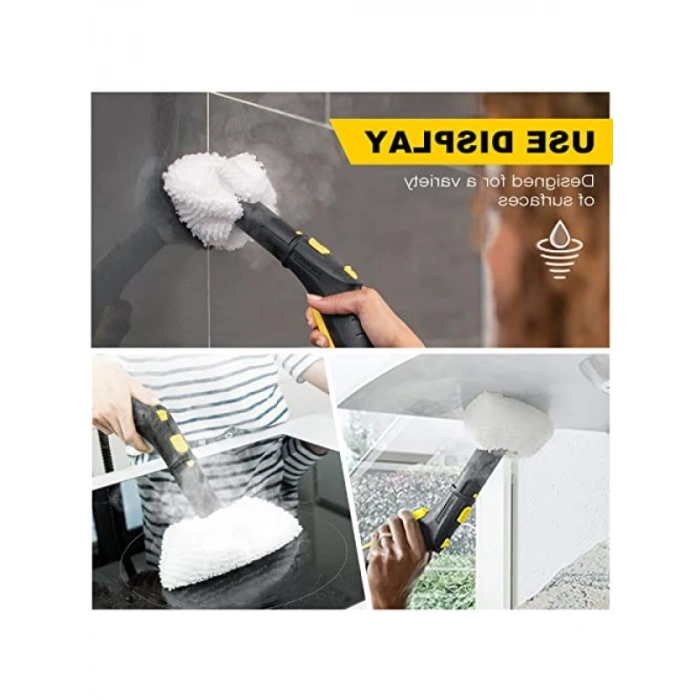 4 Parça Buharlı Temizleyici Aksesuar Seti, Yıkanabilir Mikrofiber Bezler