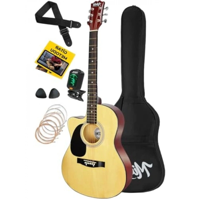 40 İnç Kesik Kasa Akustik Gitar Seti - 4/4 Yetişkin