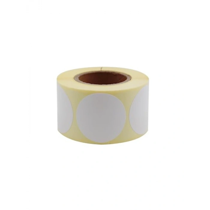 40 mm Çapında Yapışkan Kuşe Etiket - 500 Adet Rulo