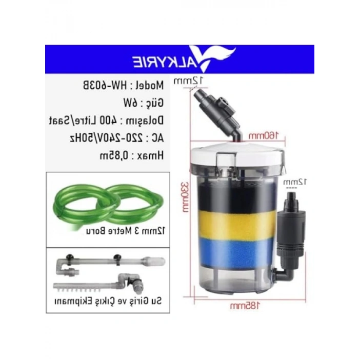 400 Litre Kapasiteli Dış Filtre 6W