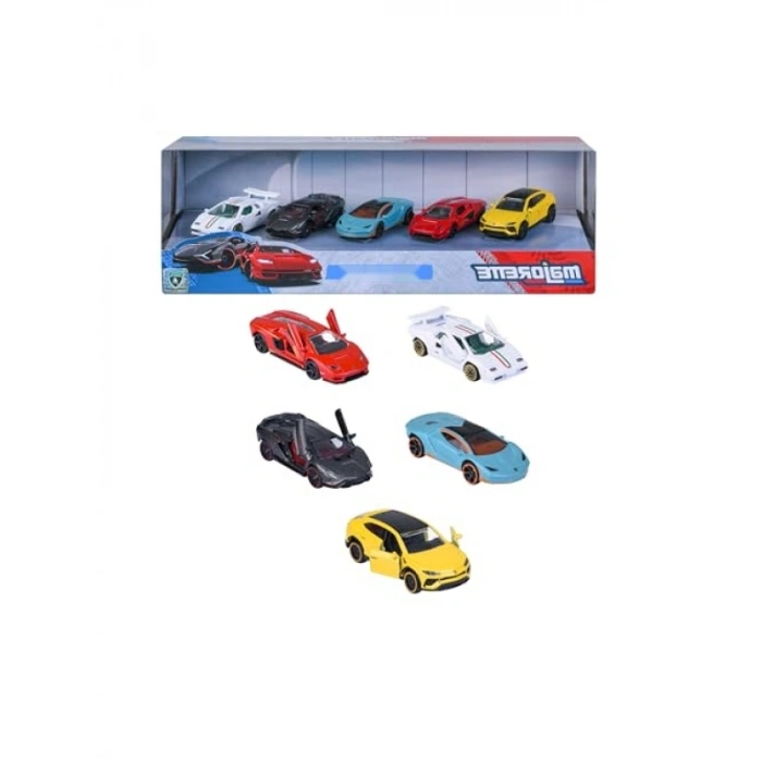 5 Adet Lamborghini Araç Seti - 7,5 cm, Koleksiyonluk Döküm Metal