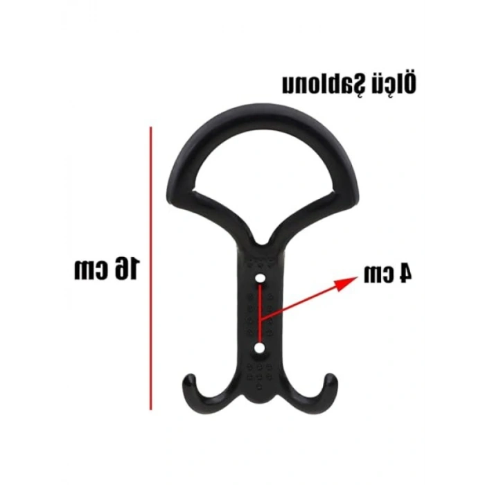 5 Adet Noktalı Siyah Metal Portmanto Askı Seti