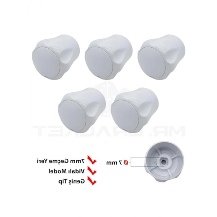 5 Adet Vidalı Radyatör Vana Başlığı - 7 mm Büyük Boy