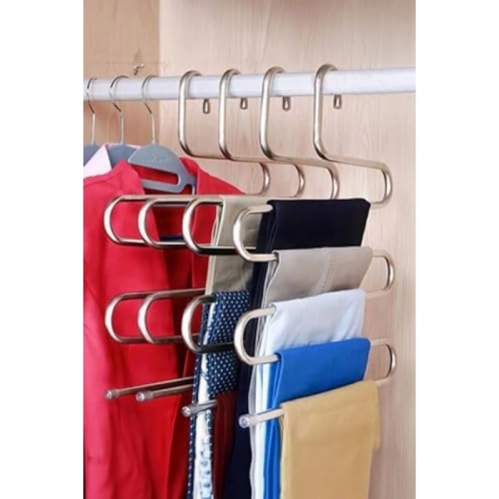 5 Katlı Metal Pantolon & Şal Askısı - Dekoratif Düzenleyici