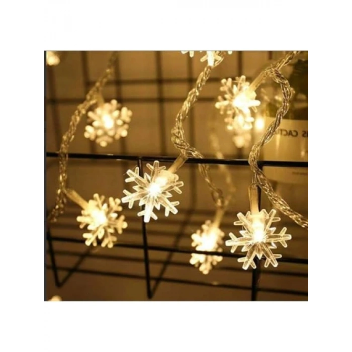 5 Metre LED Işıklı Kar Tanesi Işık Zinciri - Pilli