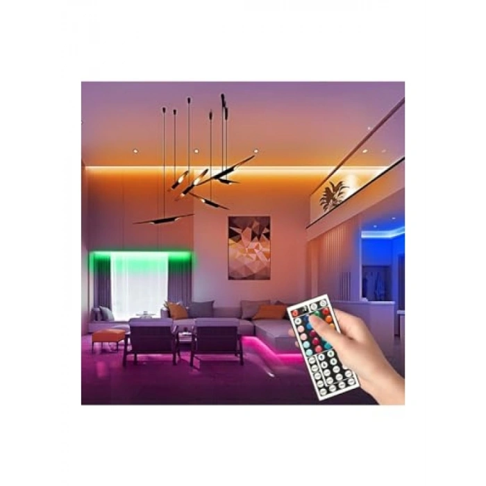 5 Metre Uzunluğunda Kumandalı RGB Şerit Led Aydınlatma
