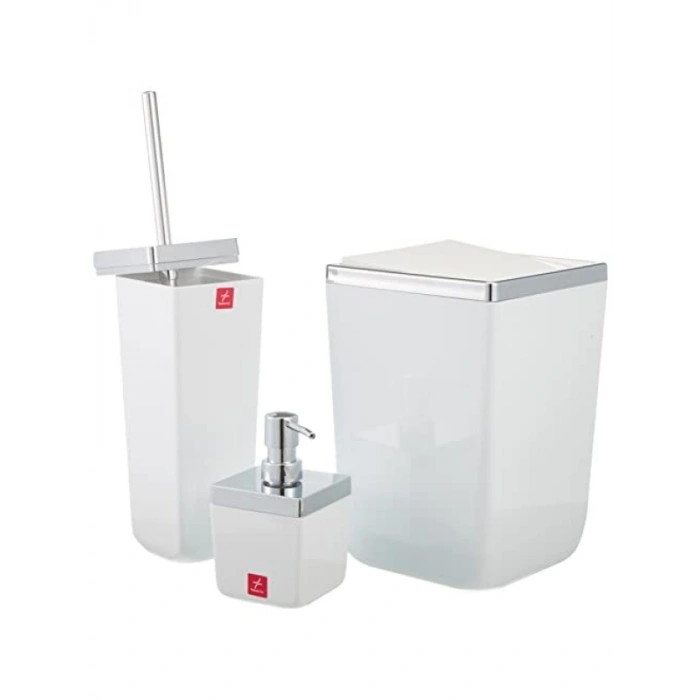 5 Parça Beyaz Banyo Seti ile Şık ve Fonksiyonel Tasarım