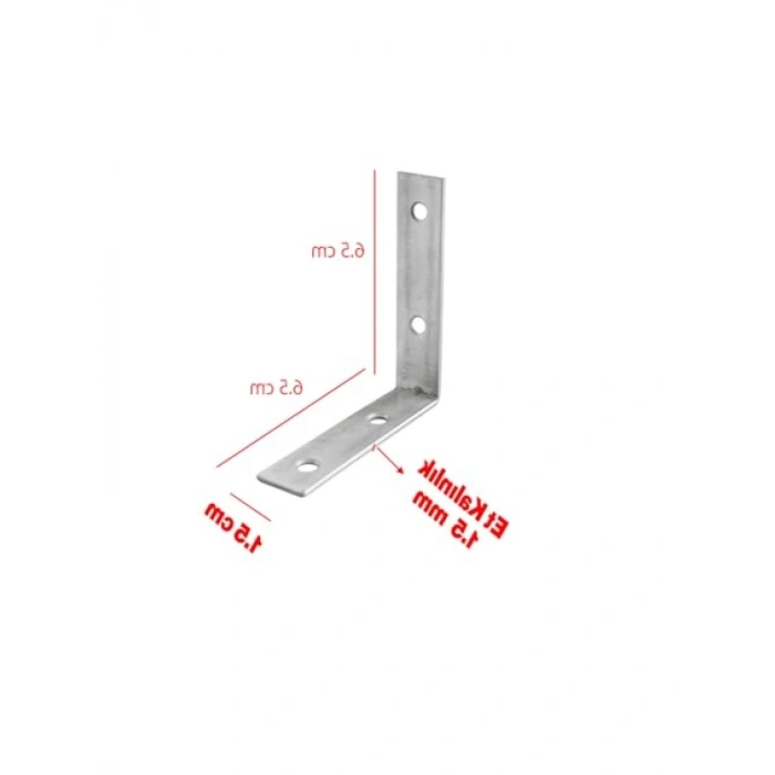 (50 ADET) Metal Köşebent - 65x65x15 mm İnce L Demiri Gönye