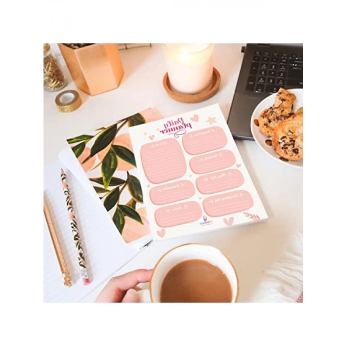 50 Sayfa Tarihsiz Masaüstü Planner Seti, Kalp Temalı