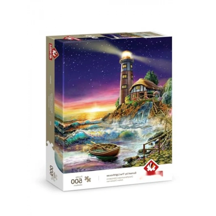 500 Parçalı Deniz Fenerinden Günbatımı Puzzle