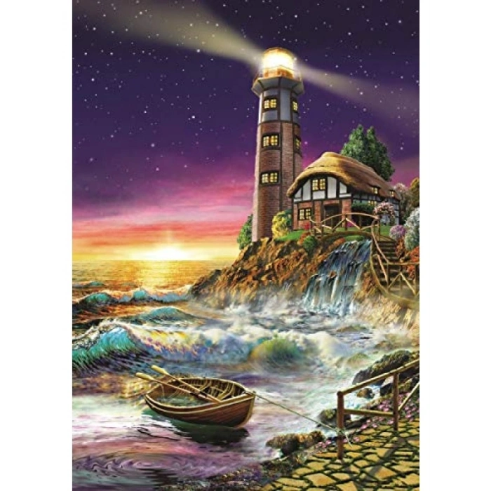 500 Parçalı Deniz Fenerinden Günbatımı Puzzle
