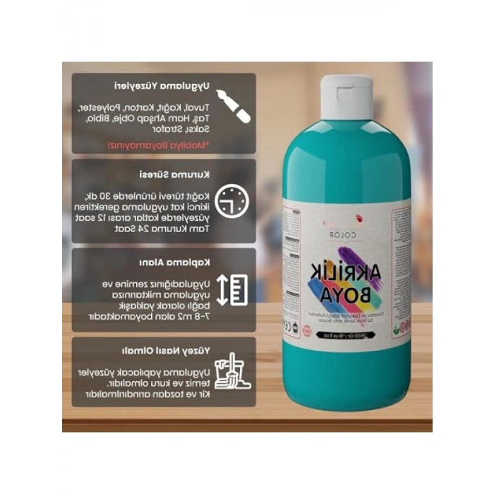 500gr Turkuaz Renk Akrilik Boya