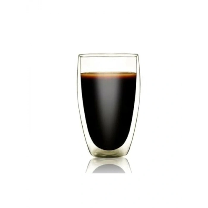 500ML Çift Cidarlı Isı Yalıtımlı Şeffaf Cam Kupa Bardak