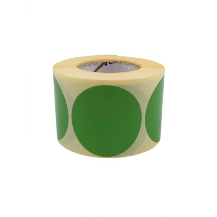 50mm x 50mm Kendinden Yapışkanlı Kuşe Daire Etiket Seti - 500 Adet