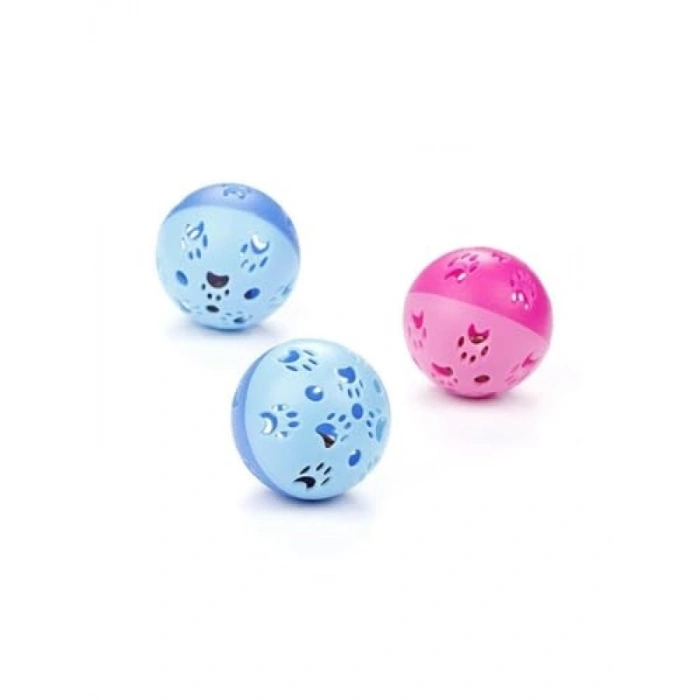 5cm Çapında Pati Desenli Kedi Oyun Topu - 2li Set