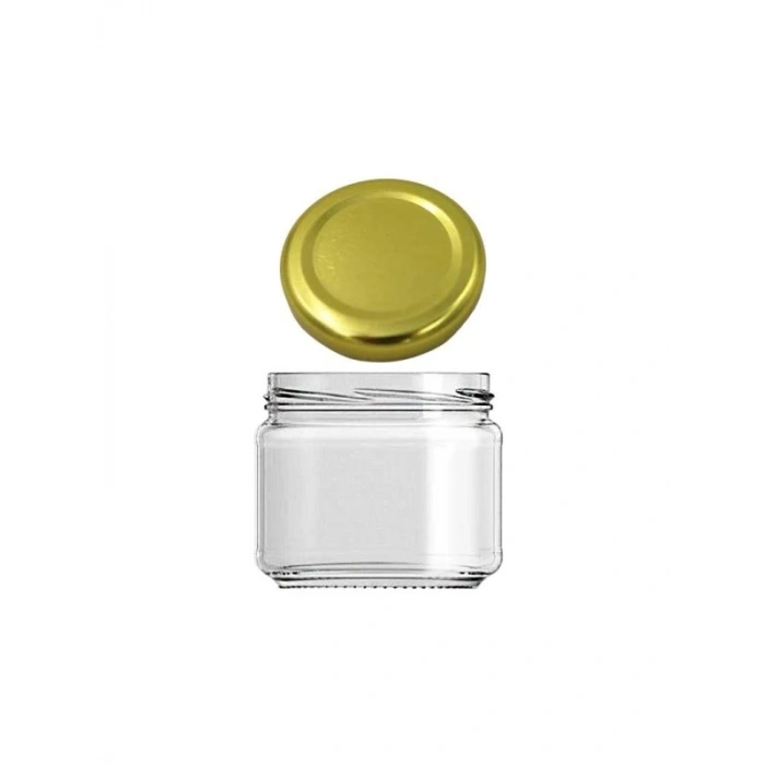 6 Adet 40 ml Şeffaf Cam Kavanoz, Gold Metal Kapaklı, Dayanıklı ve Kullanışlı