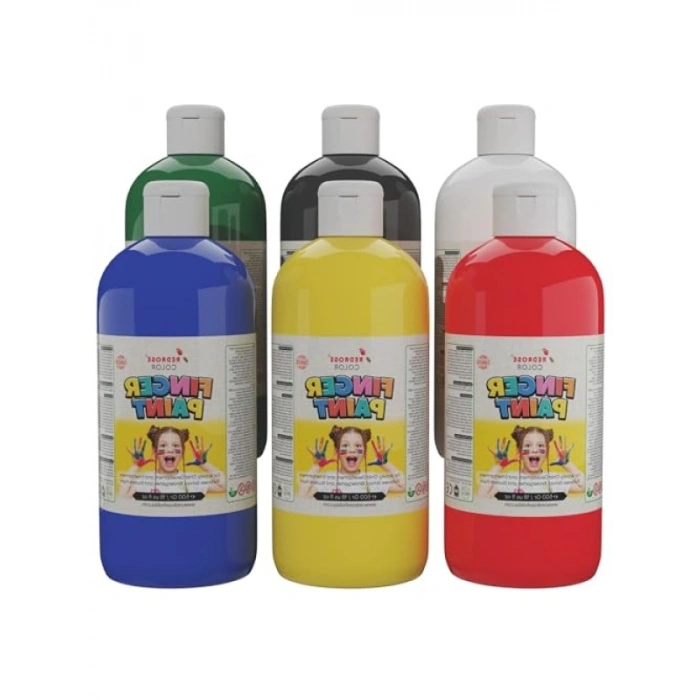 6lı Ana Renkler Parmak Boyası Seti, 500gr