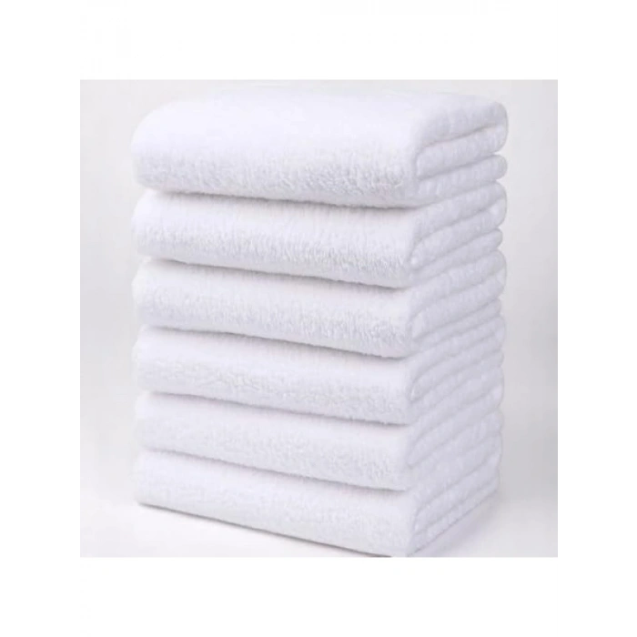 6lı Beyaz Banyo Havlusu - 70x140 cm, %100 Pamuk