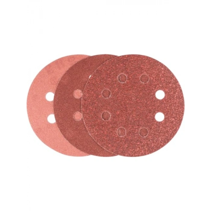 6lı Eksantirik Zımpara Kağıdı Seti, 125 mm, 60/120/240 Kum, 8 Delik