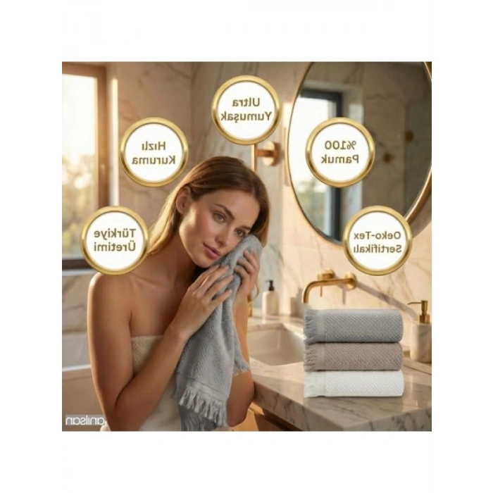 6lı El Havlusu Seti - 50x90 cm, %100 Pamuk, Yüksek Emici