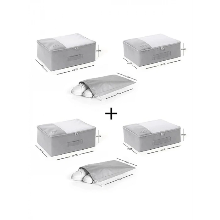6lı Gri Renk Bavul İçi Düzenleyici Set
