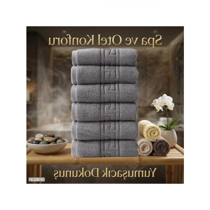 6lı Lüks El ve Yüz Havlusu Seti - %100 Pamuk, 50x90 cm