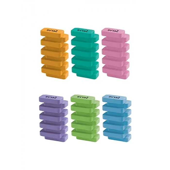 6lı Pastel Renkli Steps Silgi Seti