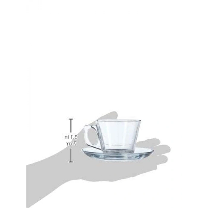 6lı Sade Soda Cam Fincan Takımı Hediye Kutusunda