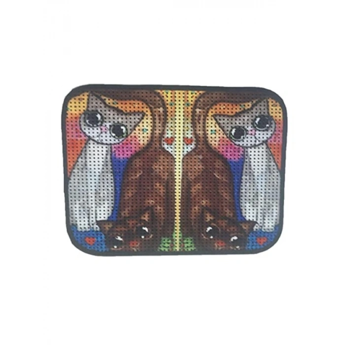 60 x 45 cm Kedi Tuvalet Önü Paspası - Elekli Desenli