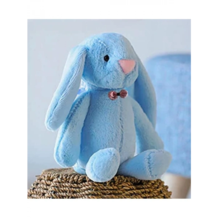 65 cm Uzunlukta Mavi Papyonlu Peluş Tavşan