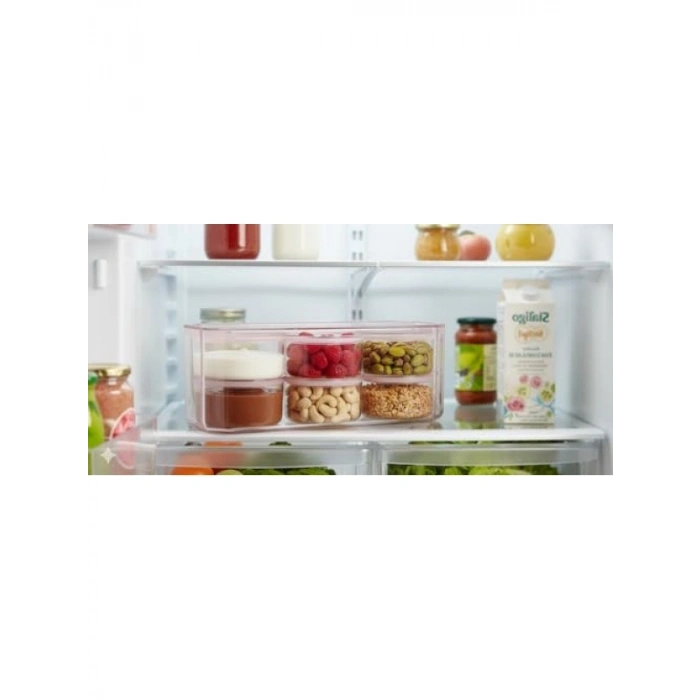 7 Parça Pembe Kristal Plastik Kahvaltılık Set - Vakum Kapaklı Saklama Kabı