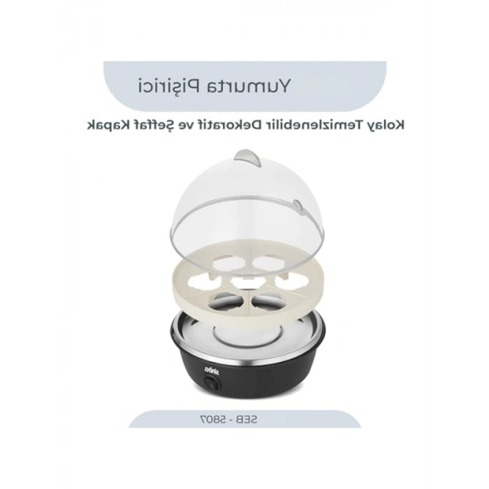 7 Yumurtalı Elektrikli Yumurta Pişirici, Sesli Uyarı ve Paslanmaz Çelik Taban