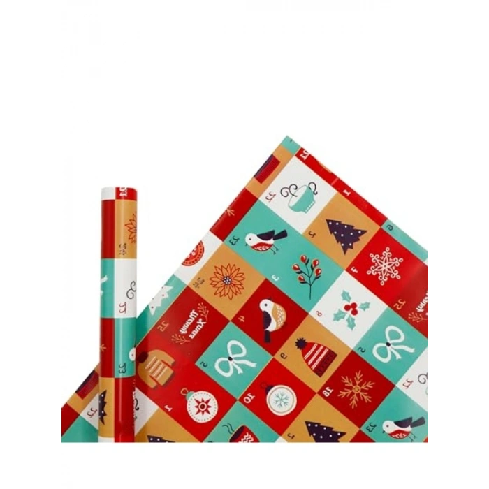 70x100 cm Premium Yılbaşı Hediye Paketleme Kağıdı - 2li Set