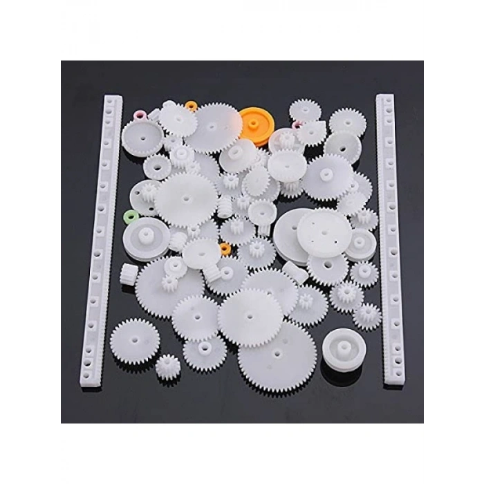 75 Parça Plastik Dişli Çark Seti - DC Motor ile DIY Hobi Seti