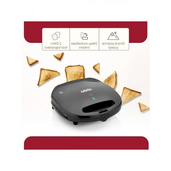 750W Döküm Plakalı Tost Makinesi - Yapışmaz Yüzey