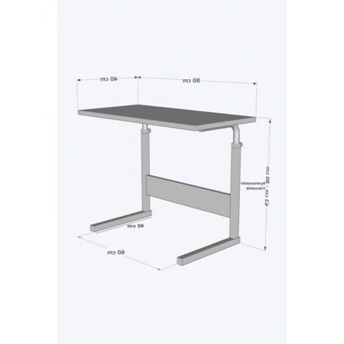 80x40 cm Yükseklik Ayarlı Dikiş ve Çalışma Masası