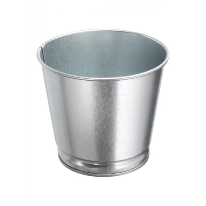 9 cm Galvanizli Gümüş Renk Bitki Saksısı
