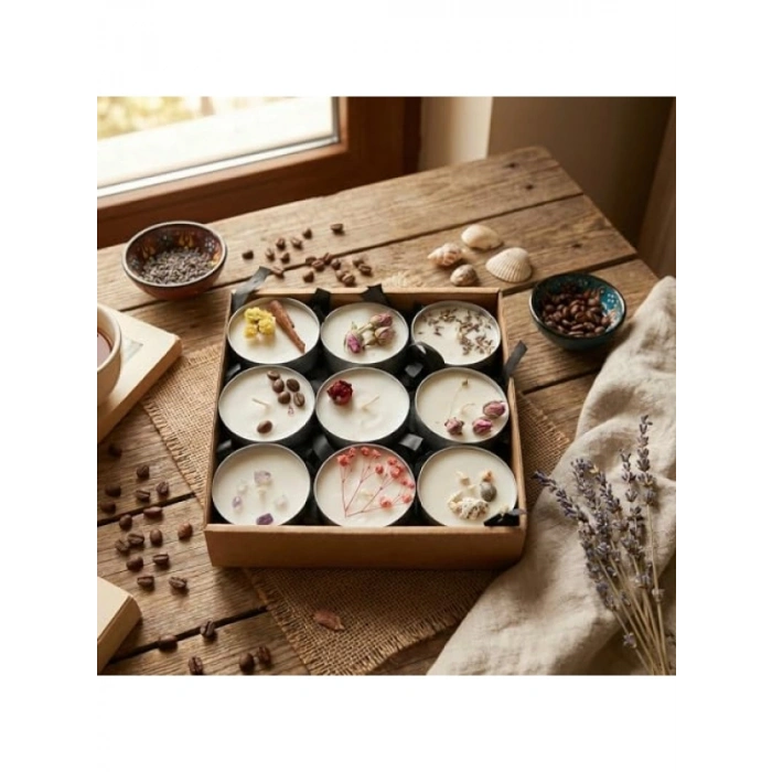9lu XL Boy Soya Kokulu Tealight Mum Seti