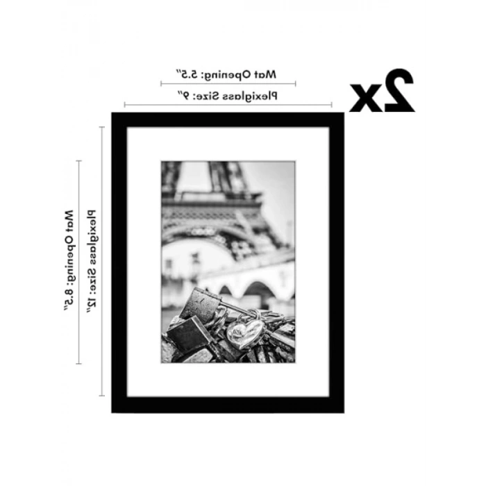 9x12 inç Siyah Resim Çerçevesi Seti
