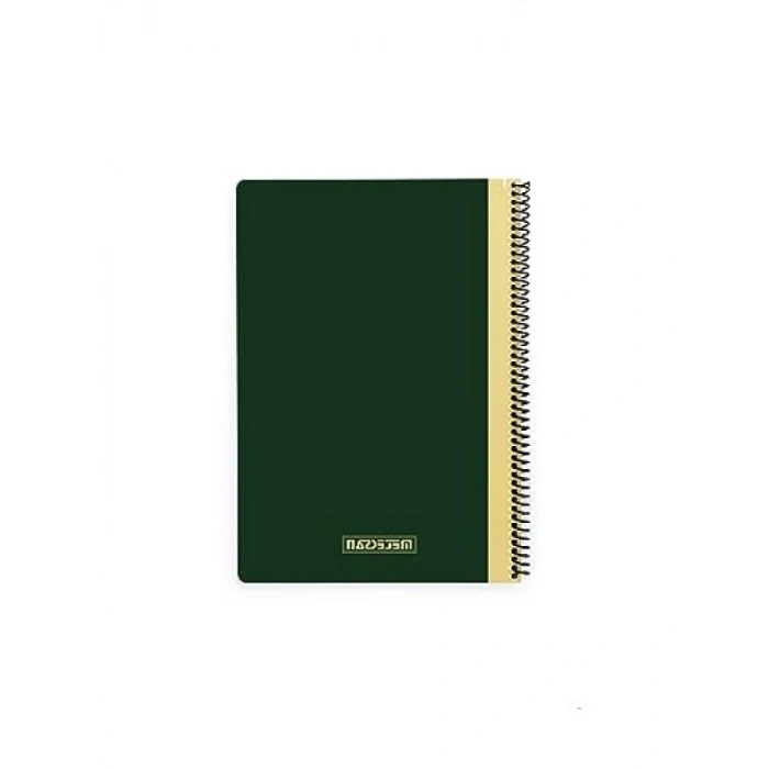 A4 120 Yaprak Çizgili Spiralli Defter - Yeşil Karton Kapak