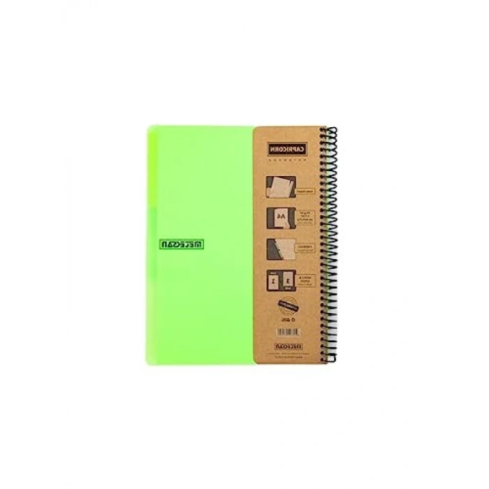 A4 Boyutunda, 180 Yapraklı, PP Kapaklı Spiralli Defter, 6 Konulu