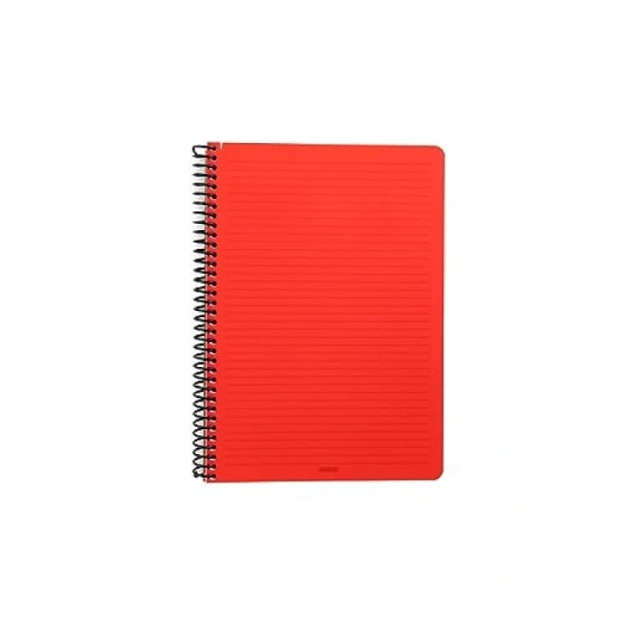 A4 Boyutunda 6 Konulu Spiralli Defter, 180 Yaprak, Kırmızı Kapak