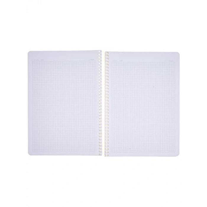 A4 Büyüklüğünde Pet Spiralli Kareli Defter - 144 Yaprak, Sarı