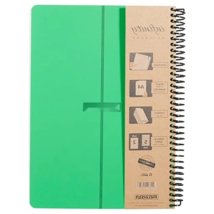A4 Spiralli Defter - 210 Yaprak, 7 Konulu (5 Kareli, 2 Çizgili)