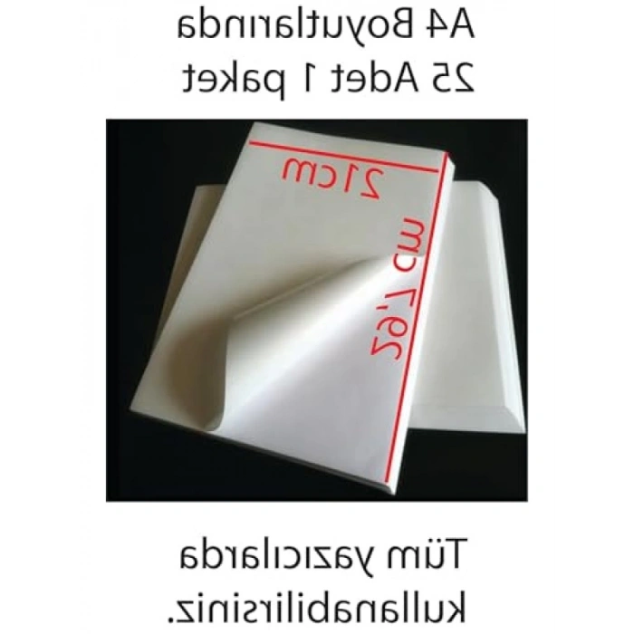 A4 Yapışkanlı Etiket Kağıdı, 25 Yaprak, 160 gr, Beyaz