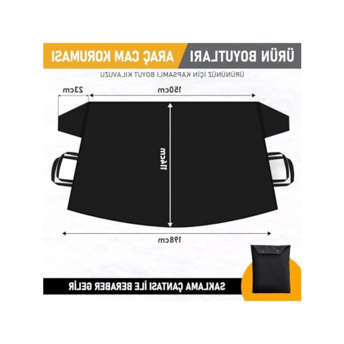 Ağır Hizmet Tipi Buz ve Kar Önleyici Araç Ön Cam Örtüsü - 198x114cm
