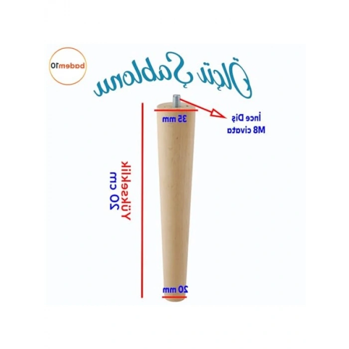 Ahşap Ayak Mobilya Ayağı - 20 cm, M8 Civatalı